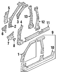 Foto de Pilar A de Carroceria Original para Ford Escape Mercury Mariner Marca FORD Nmero de Parte YL8Z7802501BA