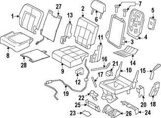 Foto de Manilla de Ajuste de Reclinacion Asiento Trasero Original para Lincoln Navigator Ford Expedition Marca FORD Nmero de Parte FL7Z78617D34AA