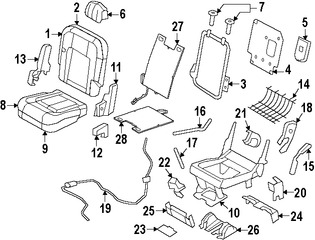 Foto de Cojin de Asiento Original para Lincoln Navigator Marca FORD Nmero de Parte 7L7Z7863840B