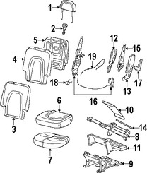 Foto de Bastidor de Asiento Original para Ford Explorer Mercury Mountaineer Lincoln Aviator Marca FORD Nmero de Parte 2C5Z7863161A