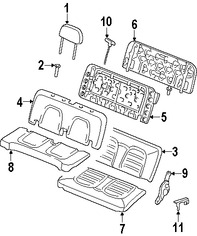 Foto de Bastidor de Respaldo de Asiento Original para Lincoln Aviator Ford Explorer Mercury Mountaineer Marca FORD Nmero de Parte 1L2Z78613A38AA