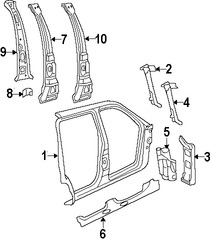 Foto de Refuerzo de Pilar A de Carroceria Original para Ford Explorer Ford Explorer Sport Trac Mercury Mountaineer Lincoln Aviator Marca FORD Nmero de Parte 4L2Z78211A10AA