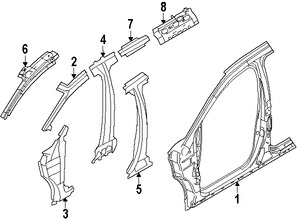 Foto de Pilar A de Carroceria Original para Lincoln MKX Ford Edge Marca FORD Nmero de Parte DT4Z7802509A