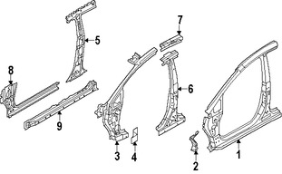 Foto de Refuerzo de Pilar B de Carroceria Original para Ford Fiesta Marca FORD Nmero de Parte AE8Z5424383A