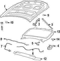 Foto de Aislamiento del capo Original para Lincoln Mark LT 2006 2007 2008 Marca FORD Nmero de Parte 6L3Z16738A