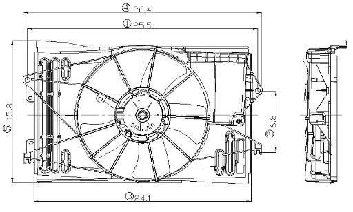 Foto de Montura de ventilador de enfriado de motor para Toyota Corolla 2003 2004 2005 2006 2007 Toyota Matrix 2005 Marca GLOBAL PARTS Nmero de Parte 2811520