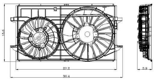 Foto de Montura de ventilador de enfriado de motor para Chevrolet Malibu 2005 2012 Marca GLOBAL PARTS Nmero de Parte 2811573