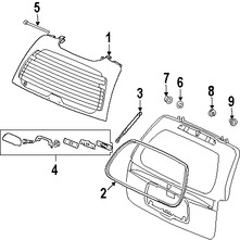 Foto de Soporte de Elevacin del Vidrio Trasero Original para Saab 9-7x 2005 2006 2007 2008 2009 Marca GM Nmero de Parte 15093450