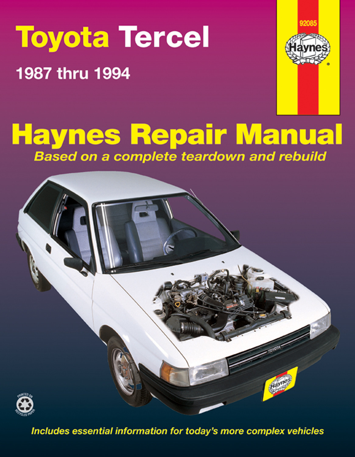 Foto de Manual de reparacin para Toyota Tercel 1994 Marca HAYNES Nmero de Parte 92085