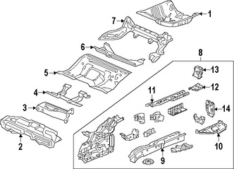 Foto de Travesano Plataforma de Piso Original para Honda Civic 2016 2017 Marca HONDA Nmero de Parte 65720TBAA00ZZ