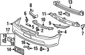 Foto de Soporte de la placa Original para Honda Accord 1998 1999 2000 Marca HONDA Nmero de Parte 71106S84A00