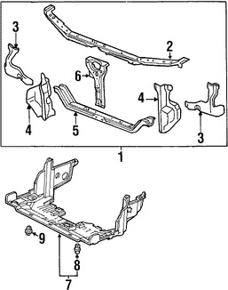 Foto de Barra sujecin soporte del radiador Original para Honda Accord 1998 1999 2000 2001 2002 Marca HONDA Nmero de Parte 60431S86Q00ZZ