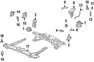 Foto de Soporte de Montura del motor Original para Honda Accord 1998 1999 2000 2001 2002 Marca HONDA Nmero de Parte 50829S84A00