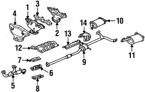 Foto de Mltiple de Escape Original para Honda Accord Honda Odyssey Acura TL Acura CL Marca HONDA Nmero de Parte 18000P8EA00