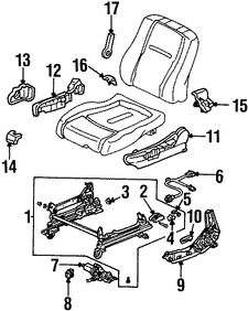 Foto de Cubierta de Riel de Asiento Original para Honda Accord Acura CL Acura TL Marca HONDA Nmero de Parte 81195S87A50ZF