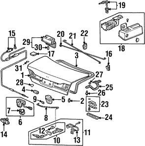 Foto de Tapa del maletero Original para Honda Accord 1998 1999 2000 Marca HONDA Nmero de Parte 68500S84A92ZZ