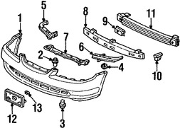 Foto de Absorbedor de impacto de gomaespuma del parachoque Original para Honda Accord 1998 1999 2000 Marca HONDA Nmero de Parte 71170S82A00