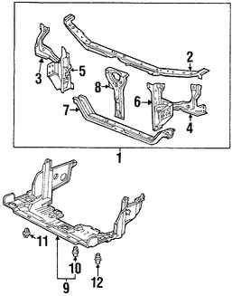 Foto de Barra sujecin soporte del radiador Original para Honda Accord Acura CL Acura TL Marca HONDA Nmero de Parte 04603S87A00ZZ