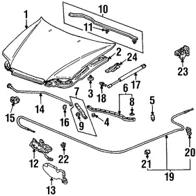 Foto de Aislamiento del capo Original para Honda Accord 1998 1999 2000 2001 2002 Marca HONDA Nmero de Parte 74141S87A00