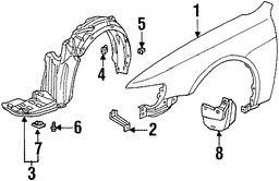 Foto de Protector de Guardafangos Original para Honda Accord 1998 1999 2000 2001 2002 Marca HONDA Nmero de Parte 74101S84A00