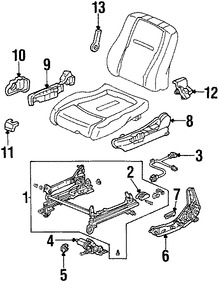 Foto de Cubierta de Riel de Asiento Original para Honda Accord Acura CL Marca HONDA Nmero de Parte 81195SM4J01ZA