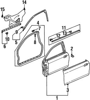 Foto de Panel externo de puerta Original para Honda Accord 1998 1999 2000 2001 2002 Marca HONDA Nmero de Parte 67151S82315ZZ