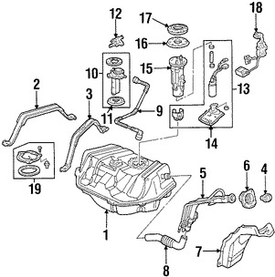 Foto de Colador de la Bomba de Combustible Original para Honda Accord Acura TL Acura CL Marca HONDA Nmero de Parte 17516S84A01