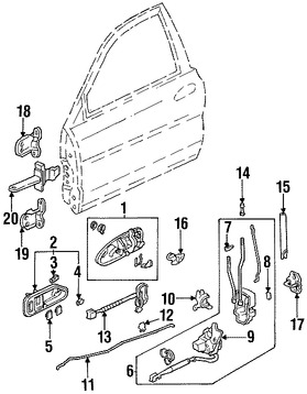 Foto de Clip del Botn de Puerta Original para Acura Honda Marca HONDA Nmero de Parte 75411634000