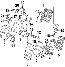 Foto de Bastidor de Respaldo de Asiento Original para Honda Odyssey 2008 2009 2010 2007 Marca HONDA Nmero de Parte 81726SHJA31