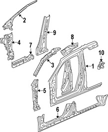 Foto de Refuerzo de Pilar A de Carroceria Original para Honda Odyssey 2005 2006 2007 2008 2009 2010 Marca HONDA Nmero de Parte 63121SHJA00ZZ