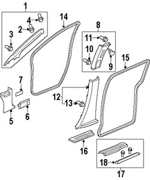 Foto de Tapa de Panel de Moldura Pilar B Original para Honda Odyssey 2005 2006 2007 2008 2009 2010 Marca HONDA Nmero de Parte 84112SHJA01ZB