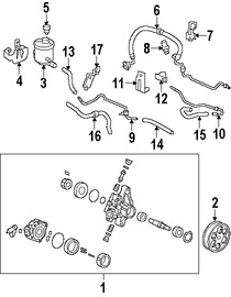 Foto de Manguera de Presin Direccin hidrulica Original para Honda Civic 2006 2007 2008 2009 2010 2011 Marca HONDA Nmero de Parte 53713SNAA06