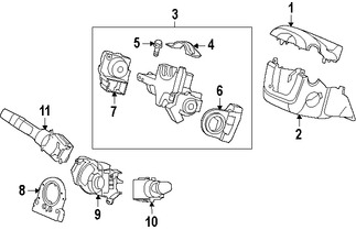 Foto de Cubierta de la Columna de Direccion Original para Honda Civic 2012 2013 2014 2015 Marca HONDA Nmero de Parte 77350TR0A01ZA