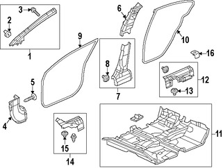 Foto de Clip de Panel de Moldura Pilar B Original para Acura Honda Marca HONDA Nmero de Parte 91560TX4A01