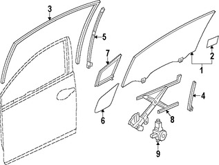 Foto de Cristal de Puerta Original para Honda Civic 2013 2014 2015 Marca HONDA Nmero de Parte 73350TR6A40