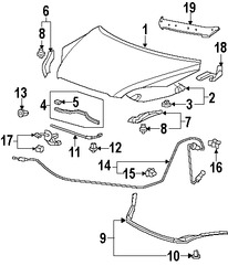 Foto de Aislamiento del capo Original para Honda CR-V 2007 2008 2009 Marca HONDA Nmero de Parte 74141SWAA00