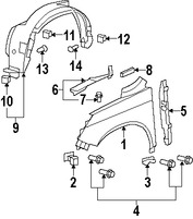 Foto de Guardafango Original para Honda CR-V 2007 2008 2009 2010 2011 Marca HONDA Nmero de Parte 60211SWAA91ZZ