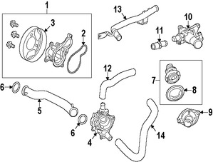 Foto de Brida de Drenaje de Refrigerante de Motor Original para Honda Civic 2012 2013 2014 2015 Acura ILX 2013 2014 Marca HONDA Nmero de Parte 19315RW0A00