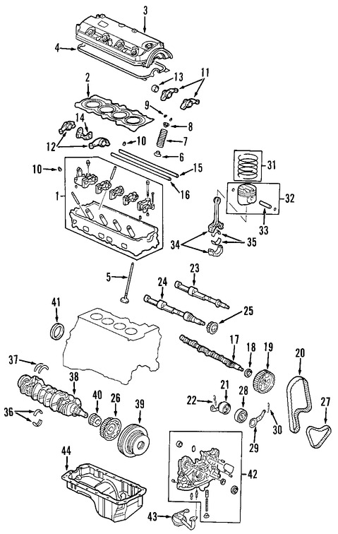 Foto de Arbol de Levas Original para Honda Accord 1998 1999 2000 2001 2002 Marca HONDA Nmero de Parte 14111PABA00