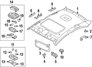 Foto de Interruptor del Techo Corredizo Original para Hyundai Sonata 2011 2012 2013 2014 Marca HYUNDAI Nmero de Parte 928183S010