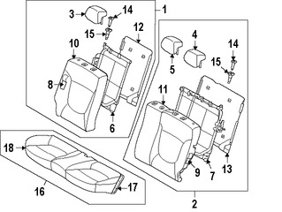 Foto de Panel posterior de Asiento Original para Hyundai Accent 2012 2013 2014 2015 2016 2017 Marca HYUNDAI Nmero de Parte 893161R500