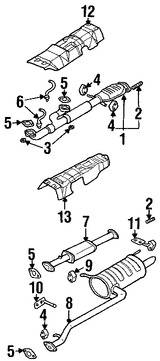 Foto de Sujetador Sistema de Escape Original para Hyundai XG300 Hyundai XG350 Kia Rondo Kia Spectra Marca HYUNDAI Nmero de Parte 2865834100