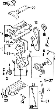 Foto de Empacadura de Tapa de Aceite del Motor Original para Hyundai Kia Marca HYUNDAI Nmero de Parte 2650222600