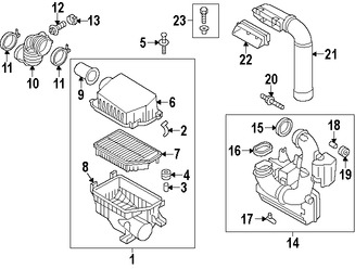 Foto de Manguera de Admisin de Aire del motor Original para Hyundai Elantra 2014 2015 2016 Hyundai Elantra Coupe 2014 Marca HYUNDAI Nmero de Parte 282133X010