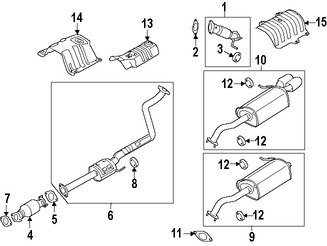 Foto de Tubo de Escape Intermedio Original para Hyundai Elantra 2013 2014 2015 2016 2012 Marca HYUNDAI Nmero de Parte 286503X401