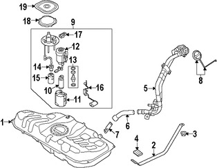 Foto de Tanque de Combustible Original para Hyundai Elantra Coupe 2014 2013 Hyundai Elantra 2014 2015 2016 Hyundai Elantra GT 2013 Marca HYUNDAI Nmero de Parte 31150A5600