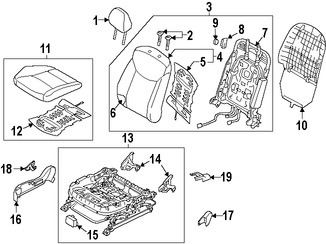 Foto de Cojin de Asiento Original para Hyundai Elantra Coupe 2014 2013 Marca HYUNDAI Nmero de Parte 882003X710MAP