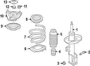 Foto de Puntal de suspensin Original para Hyundai Elantra GT 2013 2014 2015 2016 2017 Marca HYUNDAI Nmero de Parte 54661A5400