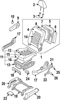 Foto de Manilla de Ajuste de Reclinacion Asiento Trasero Original para Kia Sedona Hyundai Entourage Marca HYUNDAI Nmero de Parte 880594D040CS