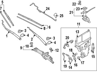 Foto de Brazo de Limpiaparabrisas Original para Hyundai Genesis 2015 2016 Marca HYUNDAI Nmero de Parte 98321B1000